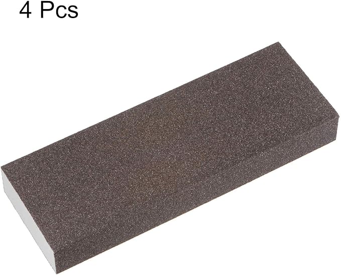 HARFINGTON 4pcs Fine Sanding Sponge Blocks 320-400 Grit Foam Sanding Block for Polishing Kitchen Metal Wood Drywall, 200x70x25mm