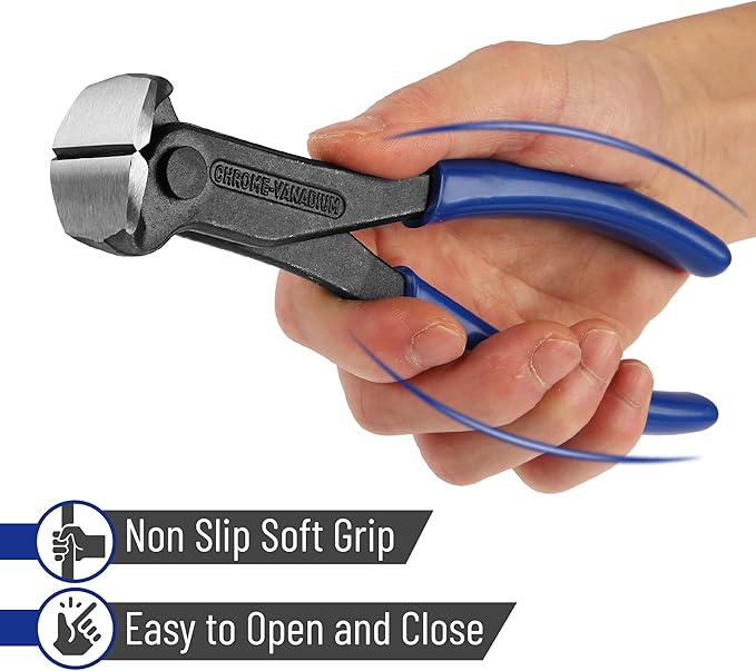 Bates- Nail Puller, Blue, Nail Remover Tool, Cutting Pliers, Carpenter Tools, Staple Puller, Nail Puller Tool, End Cutting Pliers, Nail Pliers, Nail Pulling, Nail Puller Pliers, Nippers Tool