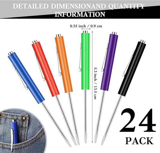 24 Pieces Pocket Screwdriver Mini Tops And magnetic pocket screwdriver with A Single Blade Head for Mechanical, Electrician (Colorful)