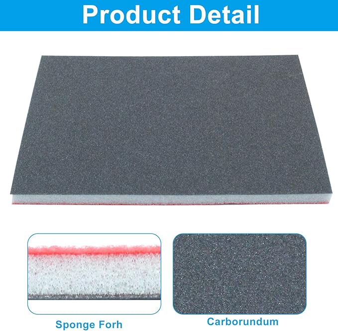 20Pcs 800 Grit Sanding Sponge, 4" x 3" Soft and Cozy Sponge Wet Dry Sandpaper, Ultra Fine Grit Sanding Sponge for Smooth Finishing