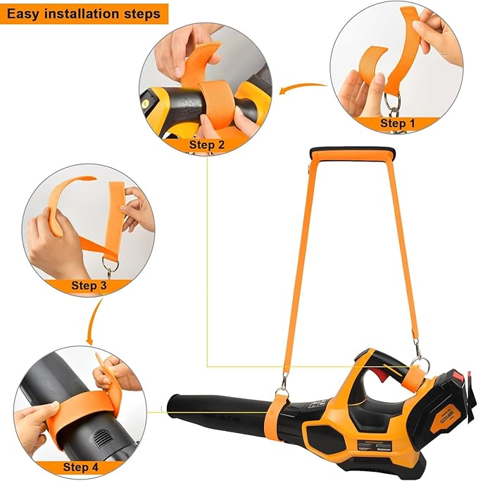 Universal Shoulder Strap for Leaf Blower & String Trimmer, Compatible with WOLFMEN for EGO Power+ for WORX for LAZYBOI for LEAPUL for DEWALT for MZK for Greenworks for BLACK+DECKER (1, Orange)