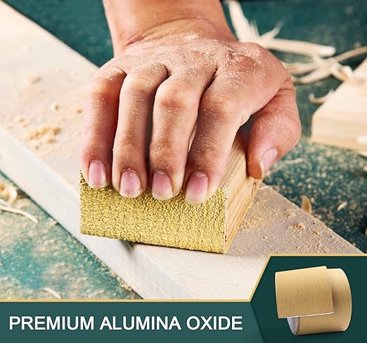 S SATC 220 Grit PSA Longboard Sandpaper 20 Yard Long Continuous Roll, 2-3/4" Wide Self Adhesive Stickyback Sanding Sheets for Automotive, Hand Sanding Blocks,Woodworking, Metal, Plastic
