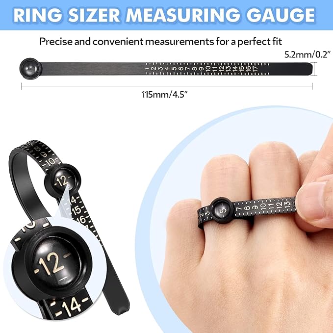 Anpro Ring Size Adjuster for Loose Rings, 4 Style for Different Band Widths Ring Sizer Adjuster Set, w/Polishing Cloth,Ring Size Measuring Tool