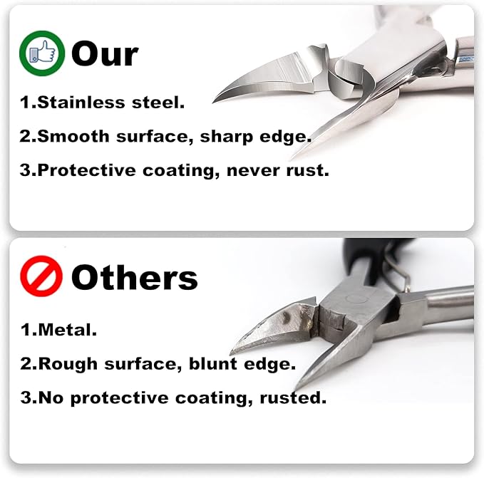 Podiatrist Toenail Clippers for Ingrown&Thick Toenails, alicates para u챰as de pies, Luxury Wooden Handle Nail Clippers, Professional Toenail Cutter for Seniors, Men, Women