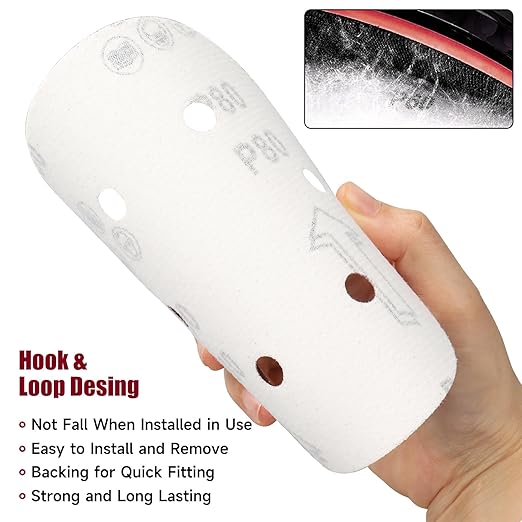 100 PCS 6 Inch Sanding Discs 180 Grit, 6 Hole Hook and Loop Sandpaper, Round Orbital Sand Paper Discs for Sander