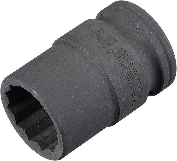 uxcell 3/4-Inch Drive 25mm 12-Point Impact Socket, CR-MO Steel 56mm Length, Standard Metric Sizes