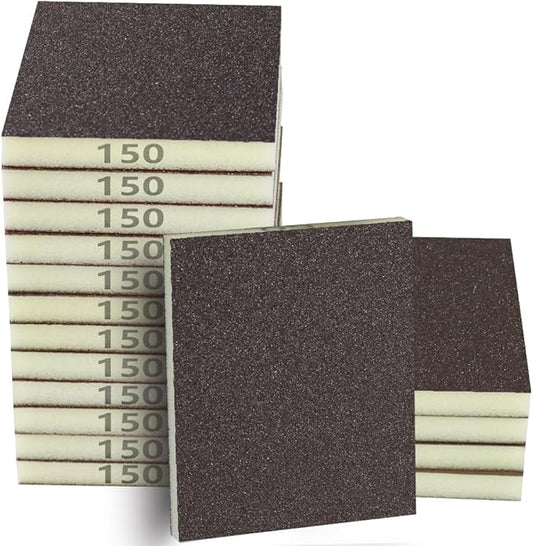 16PCS 150 Grits Sanding Sponge Medium Coarse Sanding Block, Washable and Reusable Wet Dry Sandpaper Sponge竊?Sander Sponges for Wood Drywall Metal Wood