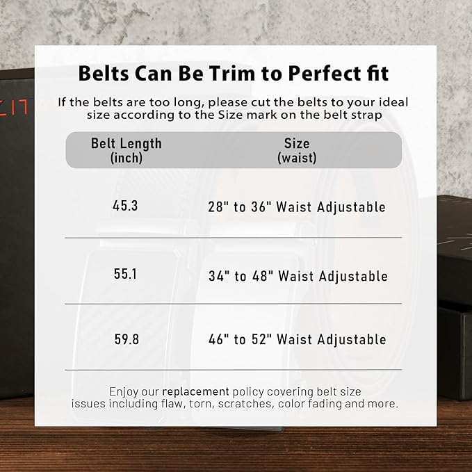 Zitahli Ratchet Belt for Men - 2 Packs Leather Mens belt For Gift Men Dress and Casual,Trim to Fit