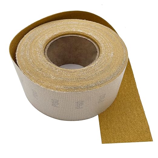 80 Grit Hook and Loop Sandpaper Roll, 2-3/4" X 20 Yard Aluminium Oxide Hook-and-Loop Backed Sand Paper Emery Cloth for Wood Furniture Finishing Metal Sanding Polishing and Woodworking