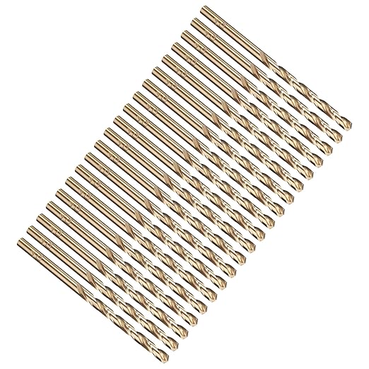 PATIKIL 9/64" Drill Bit, Jobber Straight Shank M35 Cobalt 5% High-Speed Steel 135째 Gold Finish for Stainless Steel Hard Metal - 20 Pack