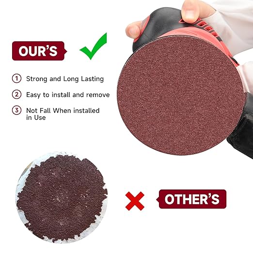 5 Inch 100 PCS Sanding Disc 1200 Grit,Hook and Loop Sanding Discs for Random Orbital Sander