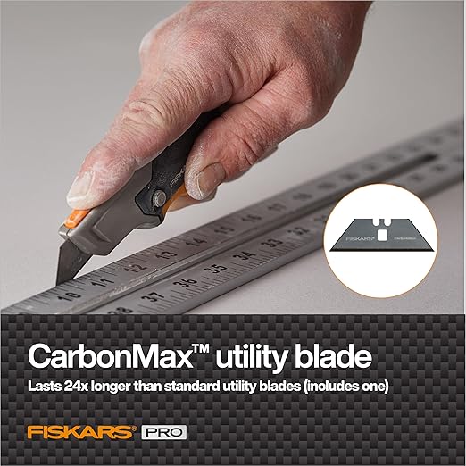 Fiskars 770010-1001 Pro Utility Knife, Fixed, Orange/Black