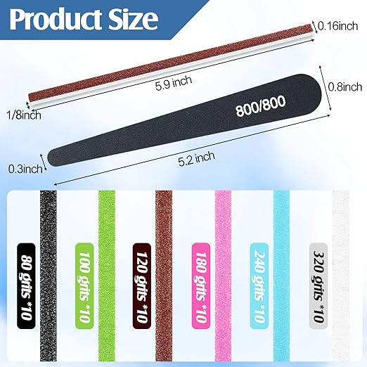 Honoson 70 Pcs Sanding Sticks Polishing Sticks Fine Sanding Twig Coded Abrasive Sand Twig for Plastic Model Assorted Metal and Wood Sand Tool Accessory for Craft(Low Grits Rating,Water Drop)