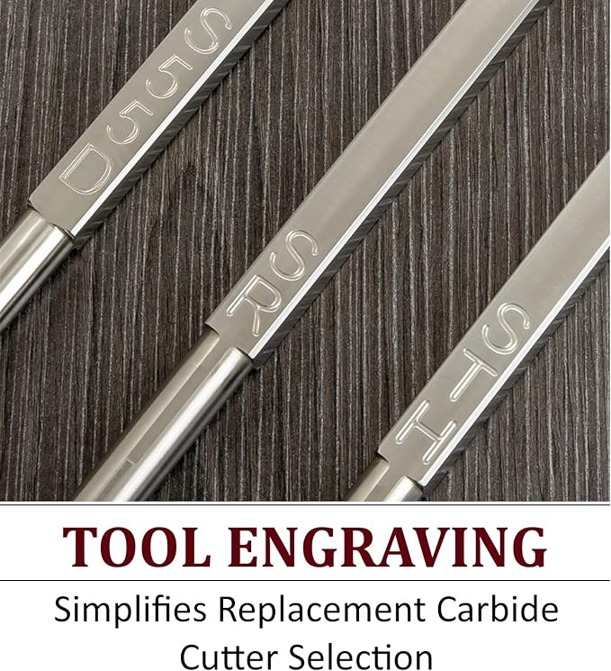 Simple Woodturning Tools Carbide Lathe Turning Tool Set of 3 Full Size with 17" Foam Grip Handles, USA Made
