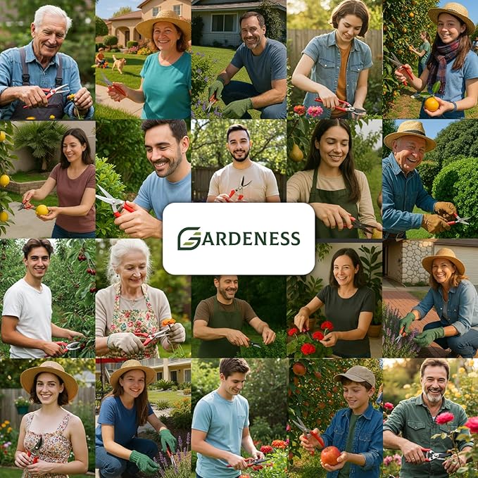Gardeness Gardening Scissor 12 PCS Curved Stainless Steel Serrated Blade Pruning Shear, harvest shears picking shears Pruning Snip Harvesting Fruit Picking, Mandarins, Lemons and Grape