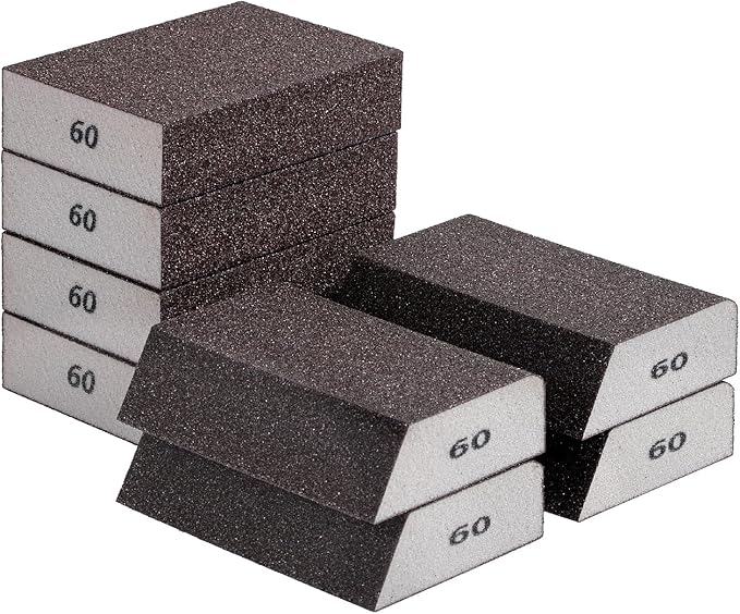 Bates- Sanding Sponge, 8 pcs, 60 Grit, Washable and Reusable, Sandpaper Block, Sanding Blocks for Wood, Sanding Pad, Drywall Sanding Block, Drywall Sanding Sponge