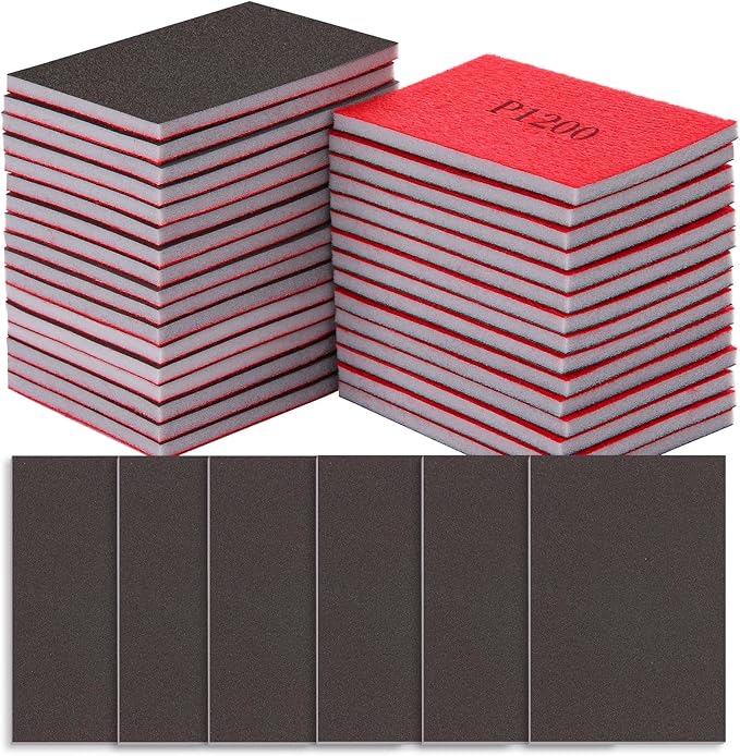 1200 Grit Sanding Sponge Set, Sanding Sponges for Wood, Wet Dry Ultra Fine Sandings Pad for Automobile Wood Furniture Metal Drywall Polishing