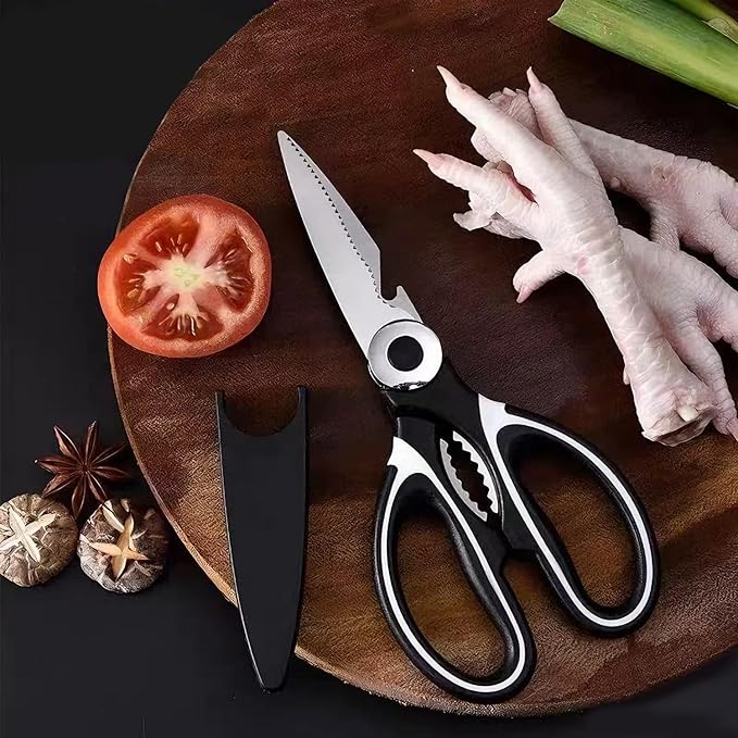 Kitchen Scissors Set of 2 Packs,Heavy Duty Stainless Steel Cooking Shears for Cutting Meat, Bones, Fish, Poultry, Vegetables, Chicken, Sharp Sissors for Dishwasher Safe 2 Packs