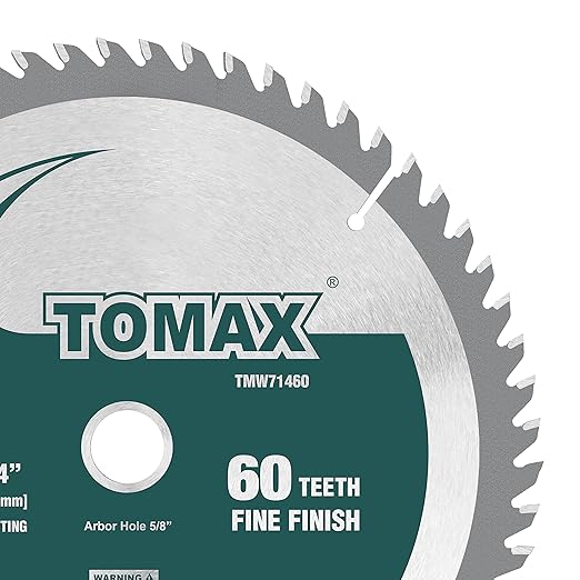 TOMAX 7-1/4-Inch 60 Tooth ATB Finishing Saw Blade with 5/8-Inch DMK Arbor