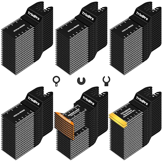 Oscillating Tool Blade Multitool Blades - TrivdPro 110pcs Multi Tool Blades Kits Oscillating Saw Blades for Metal Wood Plastic, Fits Dewalt Milwaukee Ryobi Fein Bosch