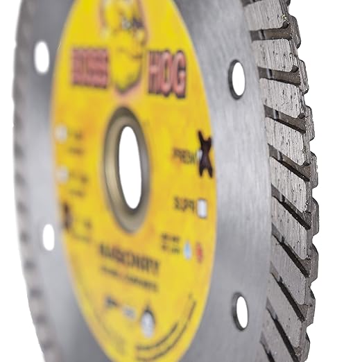 Delta Diamond Boss Hog 5 Inch Turbo Premium Diamond Blade for Masonry, Brick, Block, Pavers, Concrete, Stone, Wet/Dry Cutting, Continuous Rim (5")