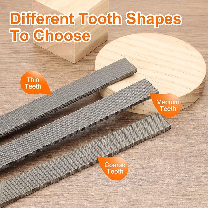HARFINGTON Flat Coarse Cut File 4" Double Cut Teeth High Carbon Steel Hand Rasp File without Handle for Metal Wood Deburring Removing