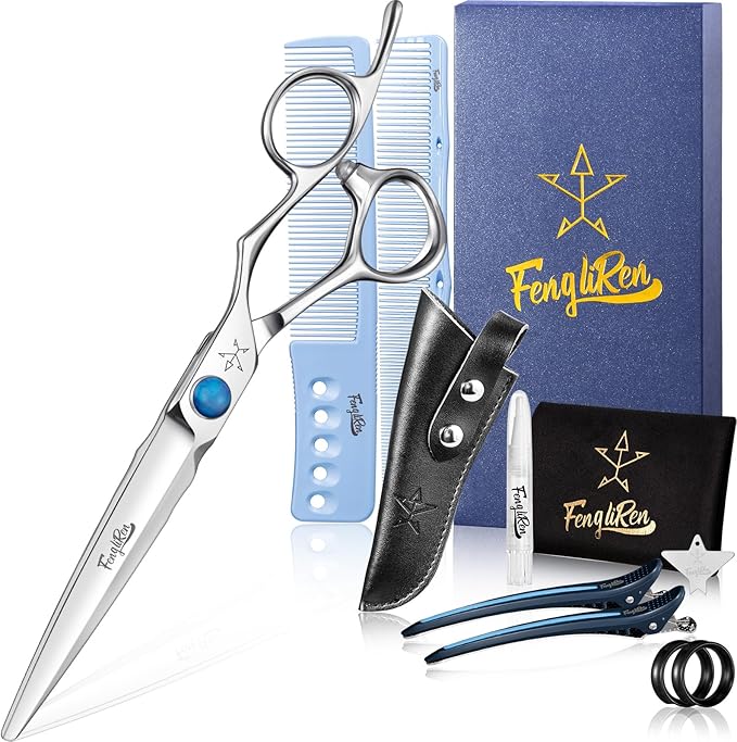 High-end Professional Extremely Very Sharp Barber Hair Cutting Scissors Hairdresser Shears For Hair 6.6 Inch Haircut Scissor Made Of Dynamic Stainless Steel For Hairdressing Salon Home Use