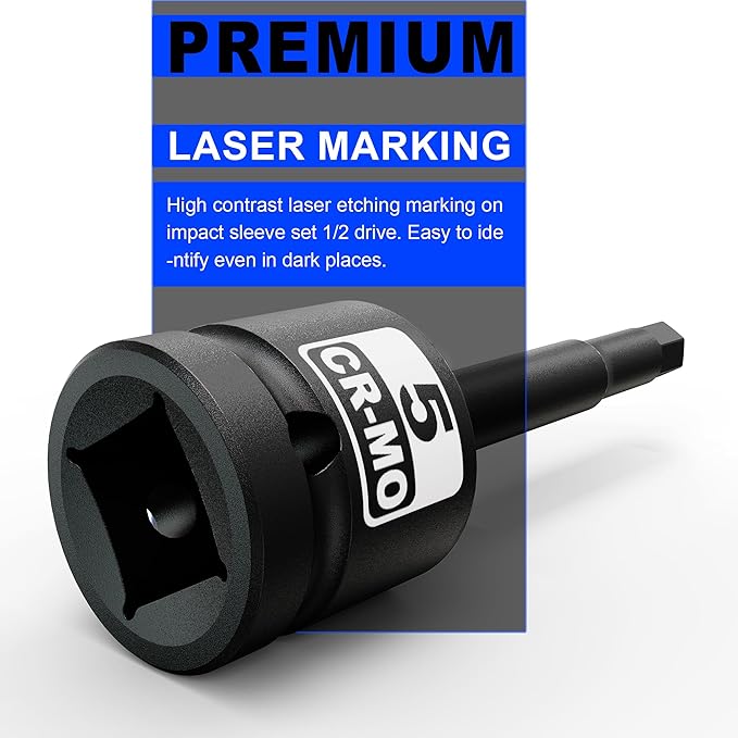1/2" Drive 5 mm Hex Impact Bit Socket, H5 Allen Bit Socket, Metric, Cr-Mo Steel, Automotive Repair Industrial Maintenance and DIY Enthusiasts Alike