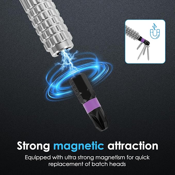 40 in 1 Magnetic Ratchet Screwdriver Set竊?Multi Bit Magnetic Ratcheting Screwdriver with Ergonomic Handle for Furniture竊똓epair Tool Kit for Computer Bicycle Furniture DIY(Silver black)
