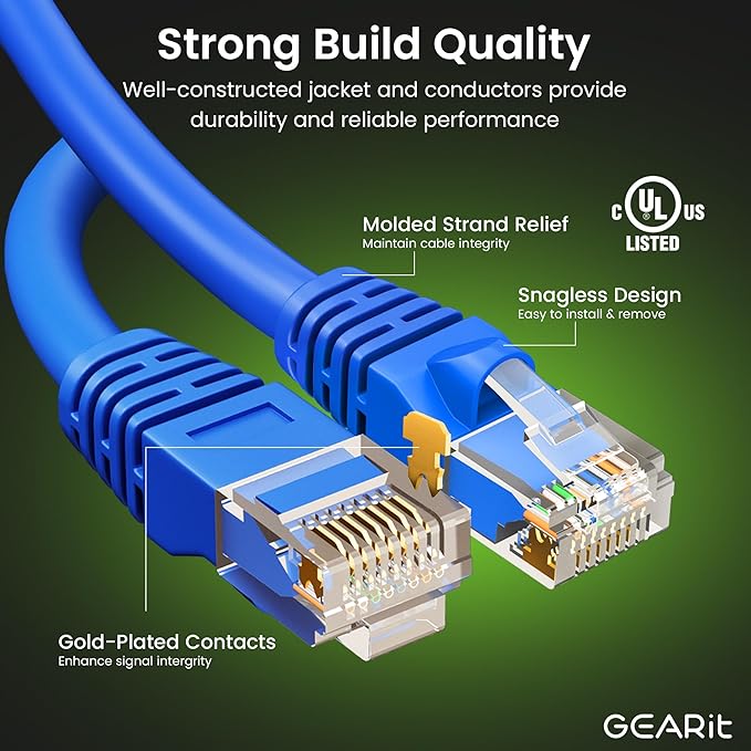 GEARit 1 ft Cat6 Ethernet Cable (24-Pack) - Blue