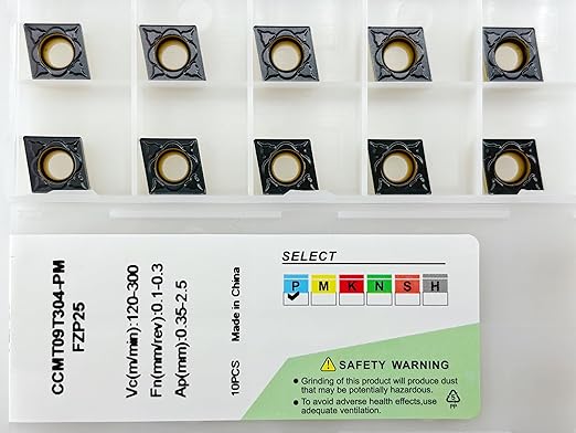 CNC Carbide Inserts CCMT 32.51 CCMT09T304 for Metal Cutting Steel, Semi-Finishing chipbreaker for Turning Cutter, 10 PCS