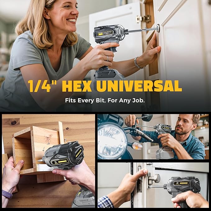 Cordless Impact Driver Compatible with DeWalt 20V Battery, 2800 In-lbs Brushless 1/4" hex chuck Impact Driver, impact drill with 5-Speed Lightweight Power Impact Drivers, LED Light (no battery)