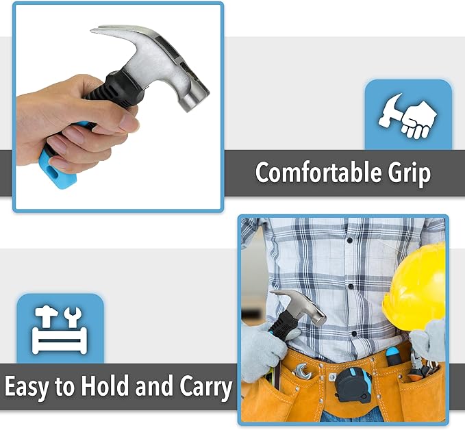 Mr. Pen- 8oz Pastel Blue Camping Claw Stubby Tack Magnetic Nail Hammer for Women and Men