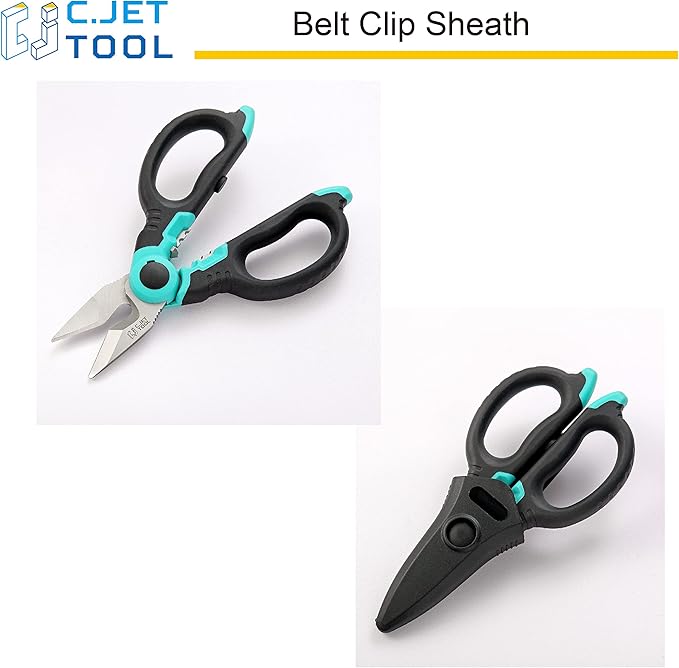 6" Stainless Electrician Scissors Heavy Duty Professional for Aluminium Copper Soft Cable (Turquoise)