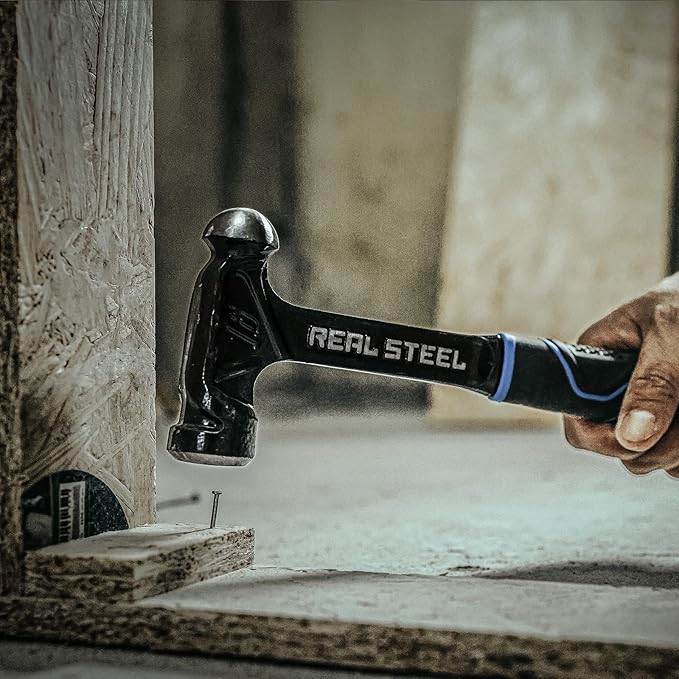 Real Steel Ball Peen Hammer 24 Oz, One Piece Forged Metalworking Tool Ball Pein Hammer r 0519