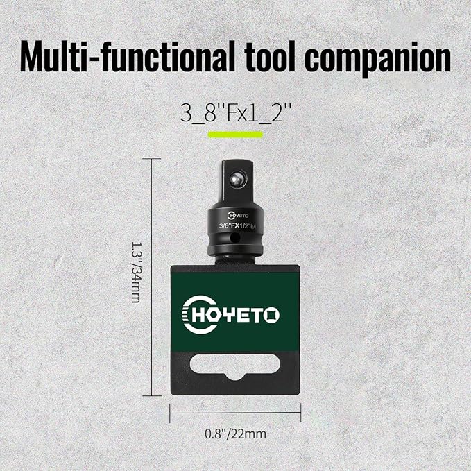 3/8" to 1/2" Impact Socket Adapter | Chrome Molybdenum Alloy (Cr-Mo) Steel | Drive Impact Driver Conversions for Impact Wrench