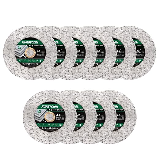Tile Diamond Saw Blade - 10PCS 4.5"/115mm Dual-Purpose Diamond Cutting Disc,Angel Grinder Blade Arbor 7/8"-5/8" for Cutting and Grinding Ceramic Tiles,Porcelain,Granite,Marble