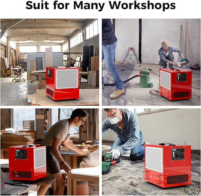 ALORAIR Portable Air Filtration System, 180째 Air Intake (850/1050CFM) Tabletop Dust Collector for Woodworking with Strong Vortex Fan, Air Filter for Garage, Works Shop, Home, Purecare 1050