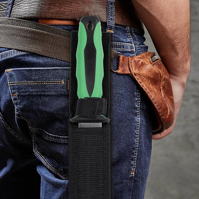 Insulation Knife - Sod Cutter Knife: stainless steel 7.87-Inch sharp blade, double side utility Lawn Repair Saw with Nylon Sheath (new green)