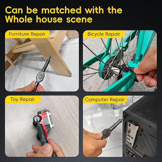 42 in 1 Magnetic Screwdriver Set, DIY Ratchet Screwdriver Set with Detachable Handle&Multi-Bit Magnetic Drive, Portable Repair Tool Kit for Home, Bicycle, Furniture