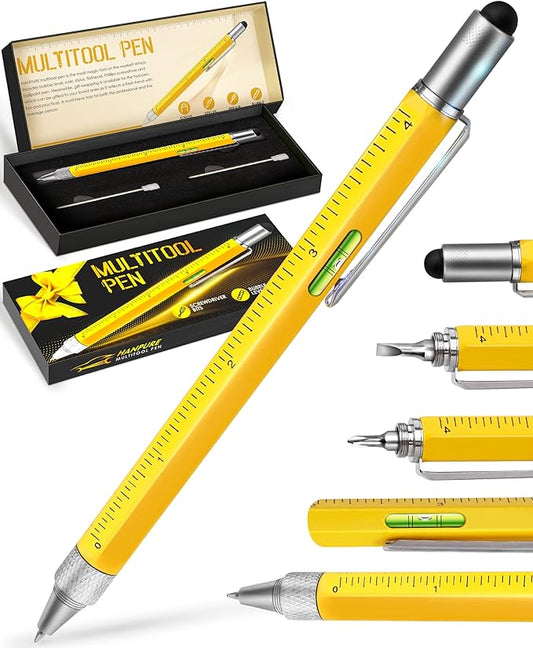 Stocking Stuffers for Men, Gifts for Him, Multitool Pen Christmas Birthday Present, Ideas for Guys Husband Who Have Everything, Tools Cool Gadgets Birthday, White Elephant for Adults Women Dad Grandpa