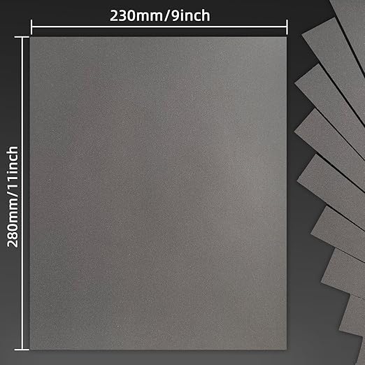 800 Grit Sand Paper, 9 x 11 Inch, 25 Pcs Wet Dry Sandpaper Sheets, Silicon Carbide for Wood, Metal, Automotive Sanding and Polishing, Waterproof and Durable