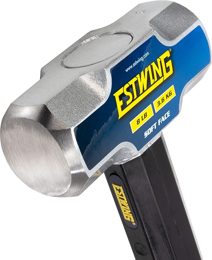 Estwing 8 lb Soft Face Sledge Hammer - 36" Indestructible Handle, Shock-Absorbing Grip, Overstrike Resistant