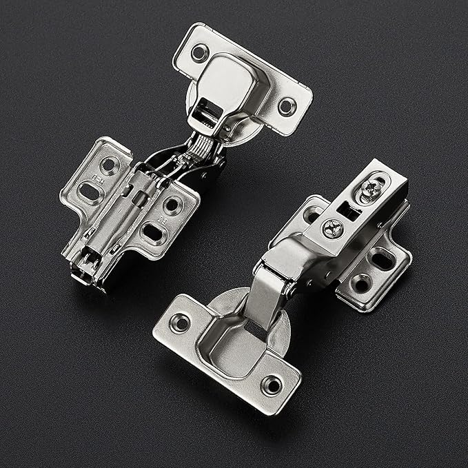 Ravinte 4 Pack 2 Pairs European Kitchen Cabinet Hinges Soft Close Insert Cabinet Door Hinges Heavy-Duty Frameless Adjustable Concealed Cabinet Cup Hinge