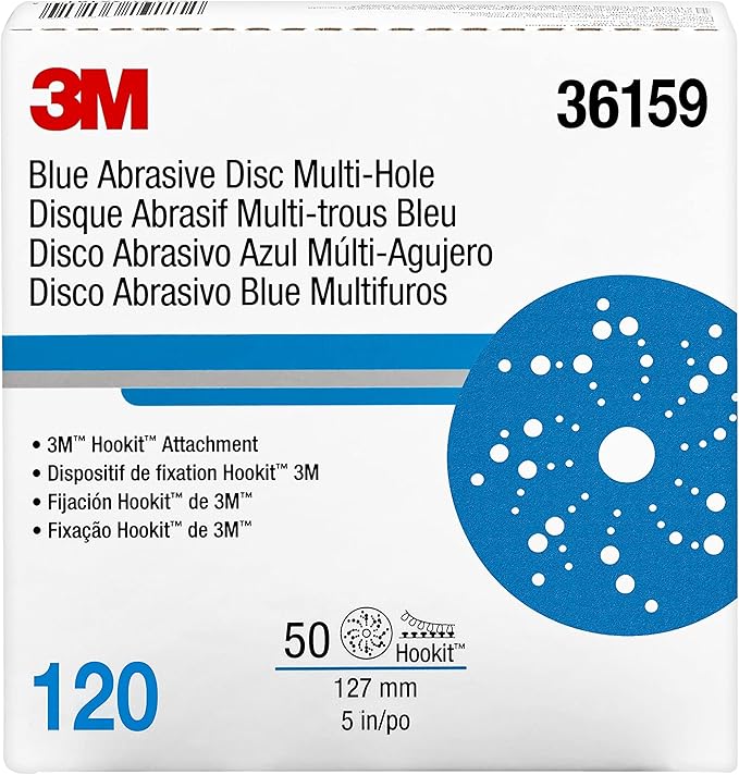 3M Hookit Blue Abrasive Disc Multihole 36159 (4PK)