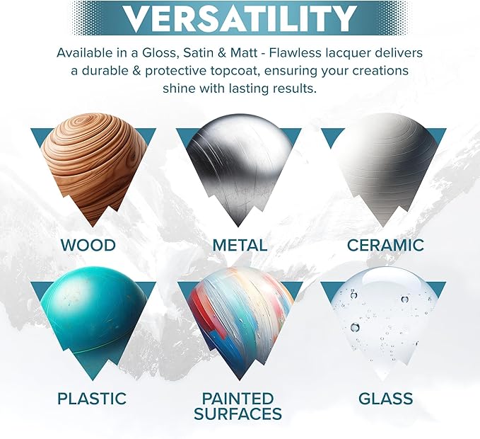 Polar Clear Gloss Flawless Lacquer Spray - 4 x 13.5 Fl Oz - Clear Coat Spray Paint - Non-Yellowing & Scratch Resistant - Interior & Exterior Surfaces for Wood, Metal, Plastics, Glass & Ceramics