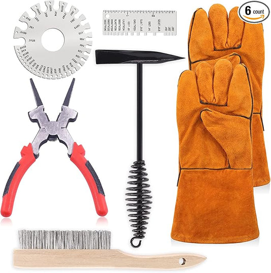 Keadic Welding Slag Removal Tool Set - Includes Chipping Hammer and Gloves for Splatter Removal, Rust Cleaning