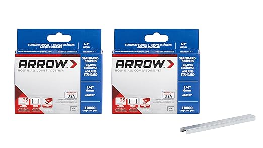 Arrow 202IP-EK 1/4-Inch Length, Galvanized Steel Staples for Desktop Staplers only. Multipack Office Supplies; Business, Classroom Supplies, Home Office, and Craft Use, 2-Pack, 10000 Per Pack
