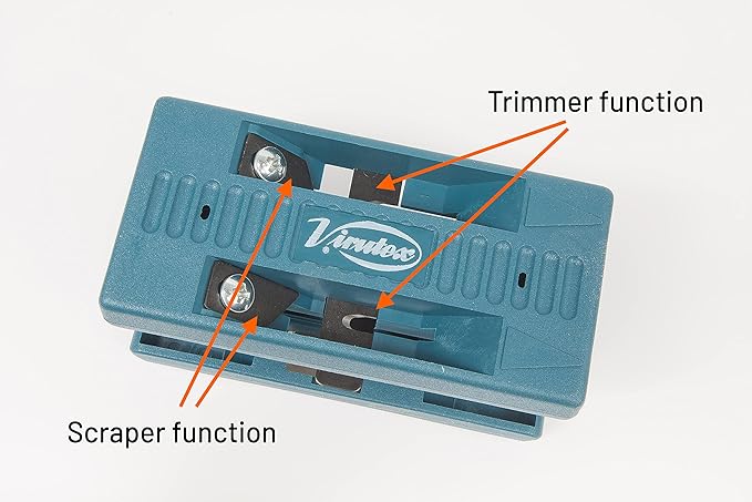 Virutex AU-93 Double Edge Manual Banding Trimmer and Scrapper, Quad Trimmer, Thin Edge Scrape Both Sides Simultaneously, Long Life Cutter Blades of Chromium-vanadium alloyed (51CrV4)