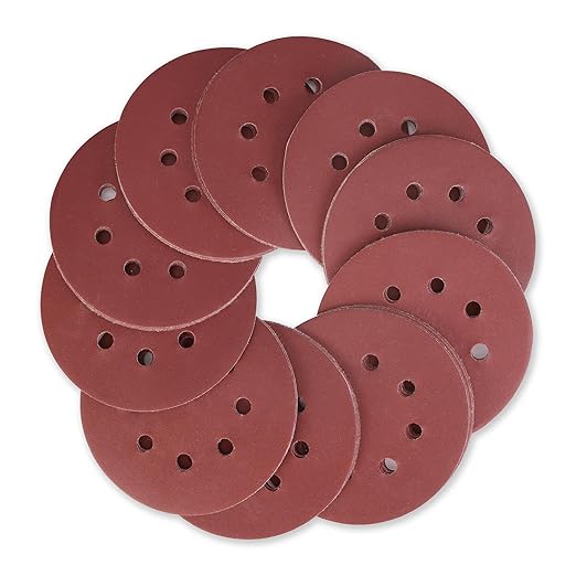 WORKPRO 100-Piece 60 Grit Sanding Discs - 5-Inch 8-Hole Hook and Loop Sandpaper for Random Orbital Sander (Not for Oscillating Tools or Mouse Sander)